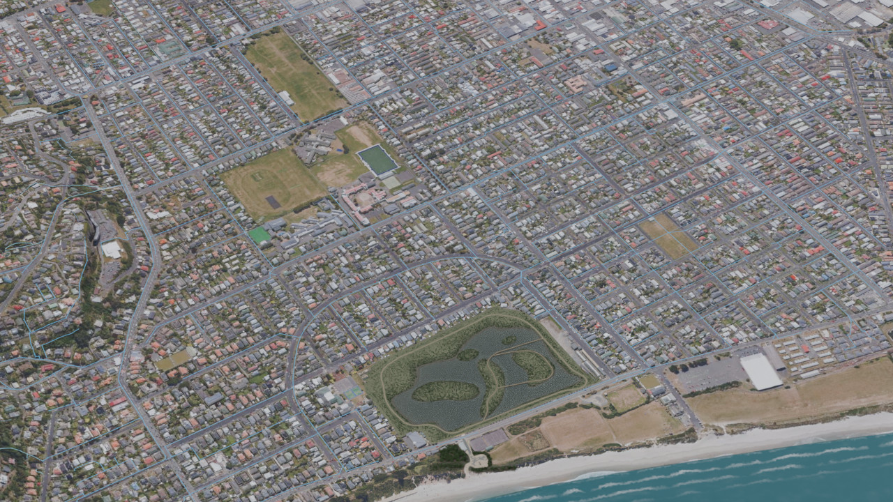 Existing mapped stormwater network across South Dunedin.